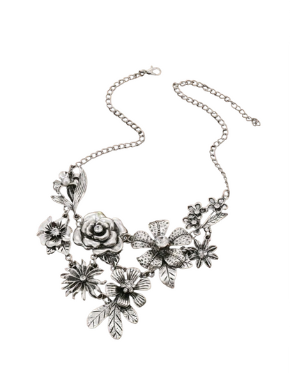 A silver bouquet necklace