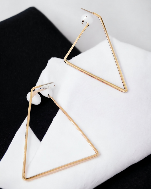 Angle iron gold earrings