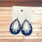 Blue cursive earrings