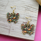 Brassy butterfly earrings