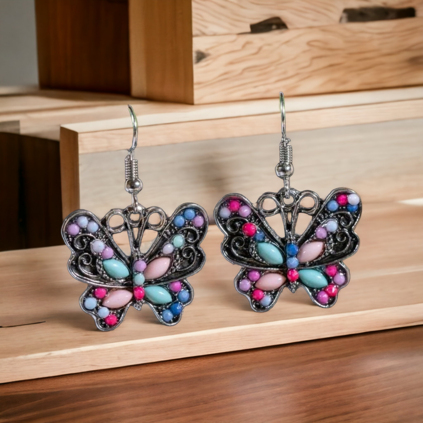 Brassy butterfly earrings