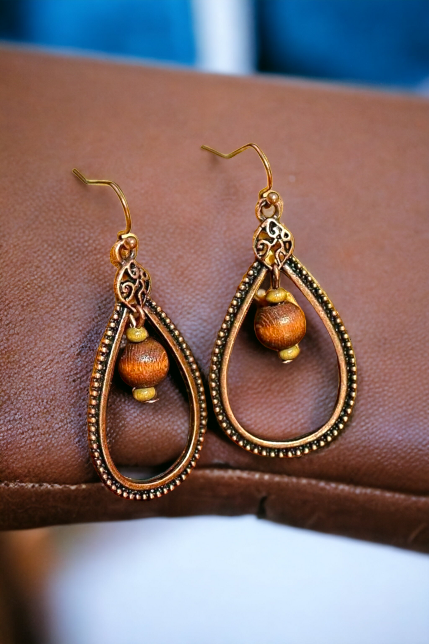 Copper maraca earrings