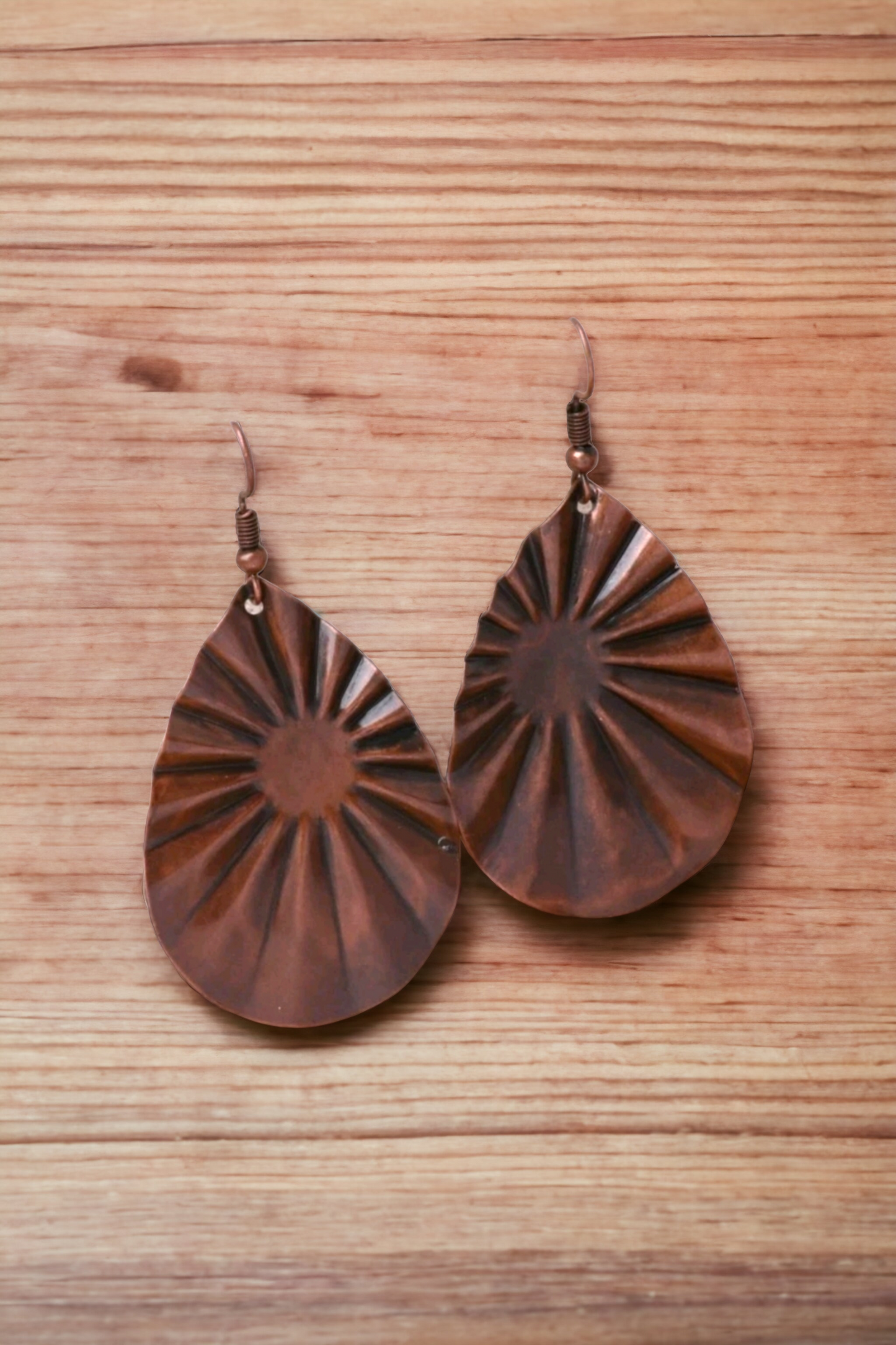 Copper sunrise earrings