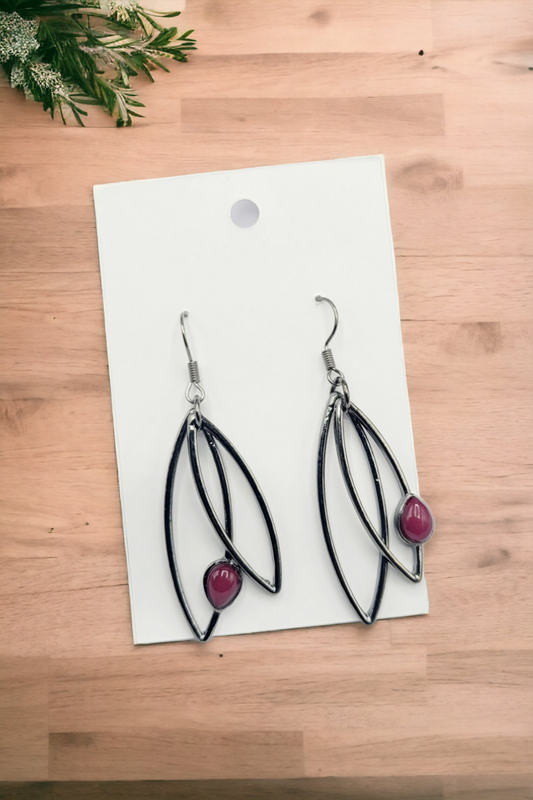 Cranberry drop earrings