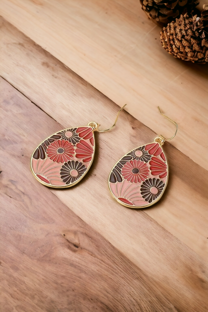 Flower fan earrings