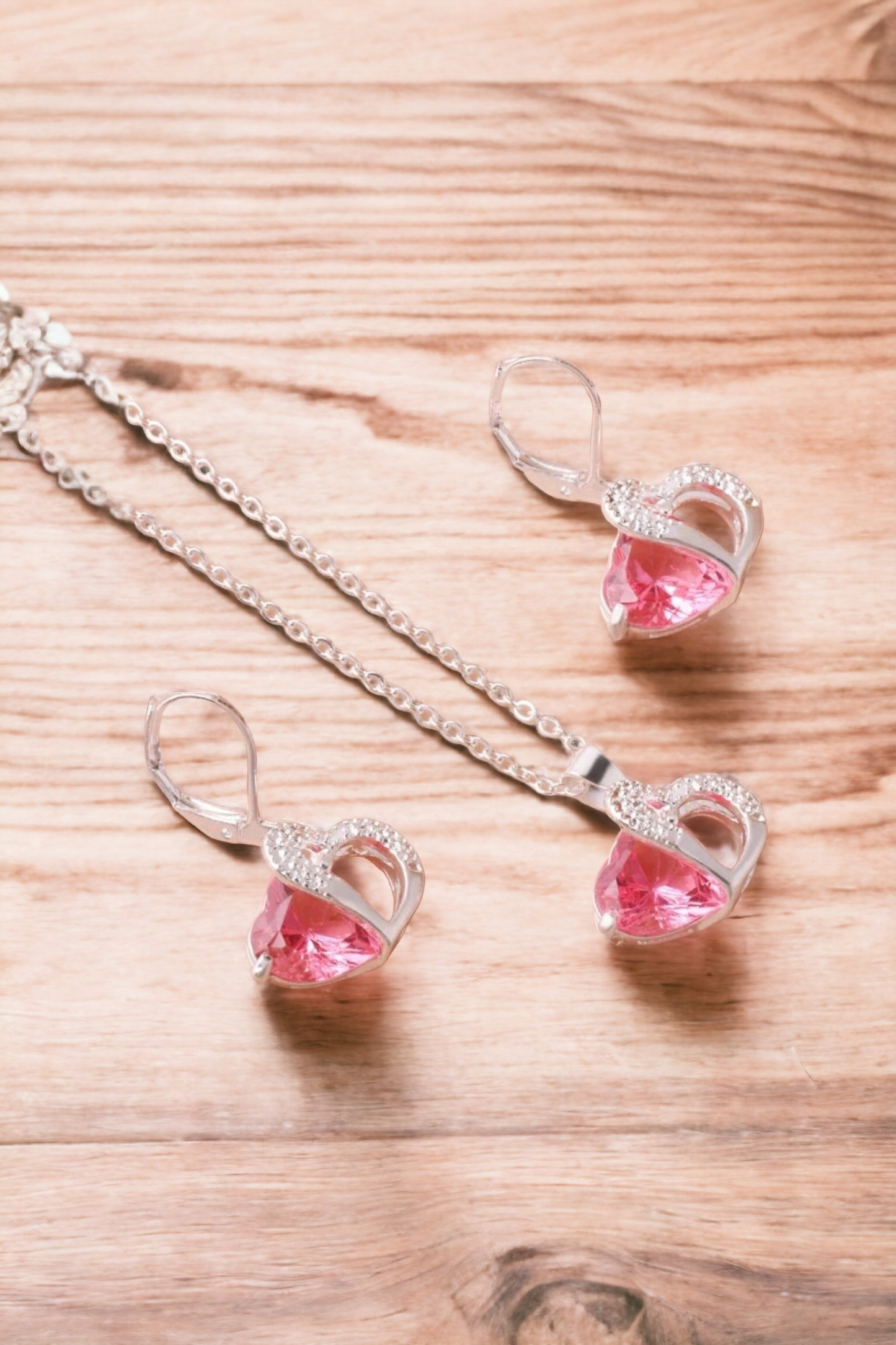 Double heartbeat necklace set