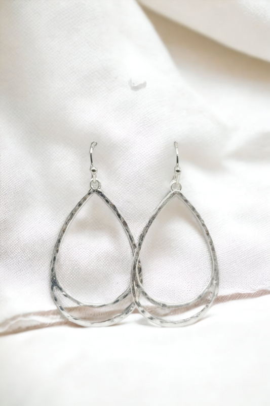 Double dipping silver earrings