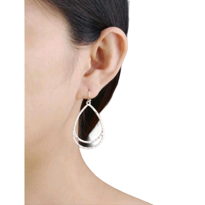 Double dipping silver earrings