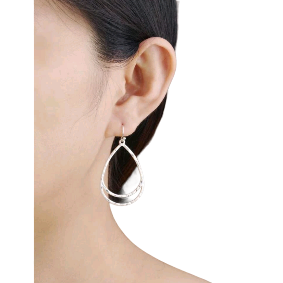 Double dipping silver earrings