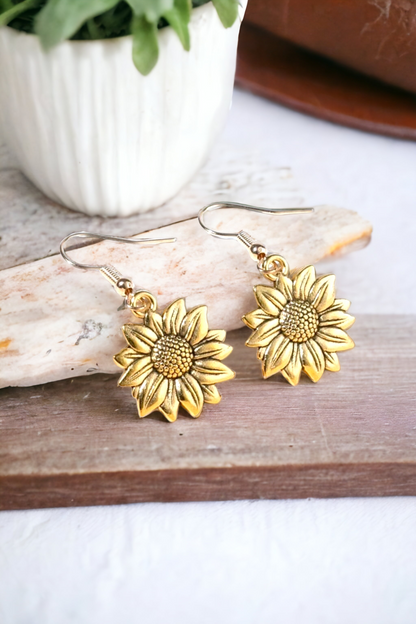 Golden Sunflower earrings