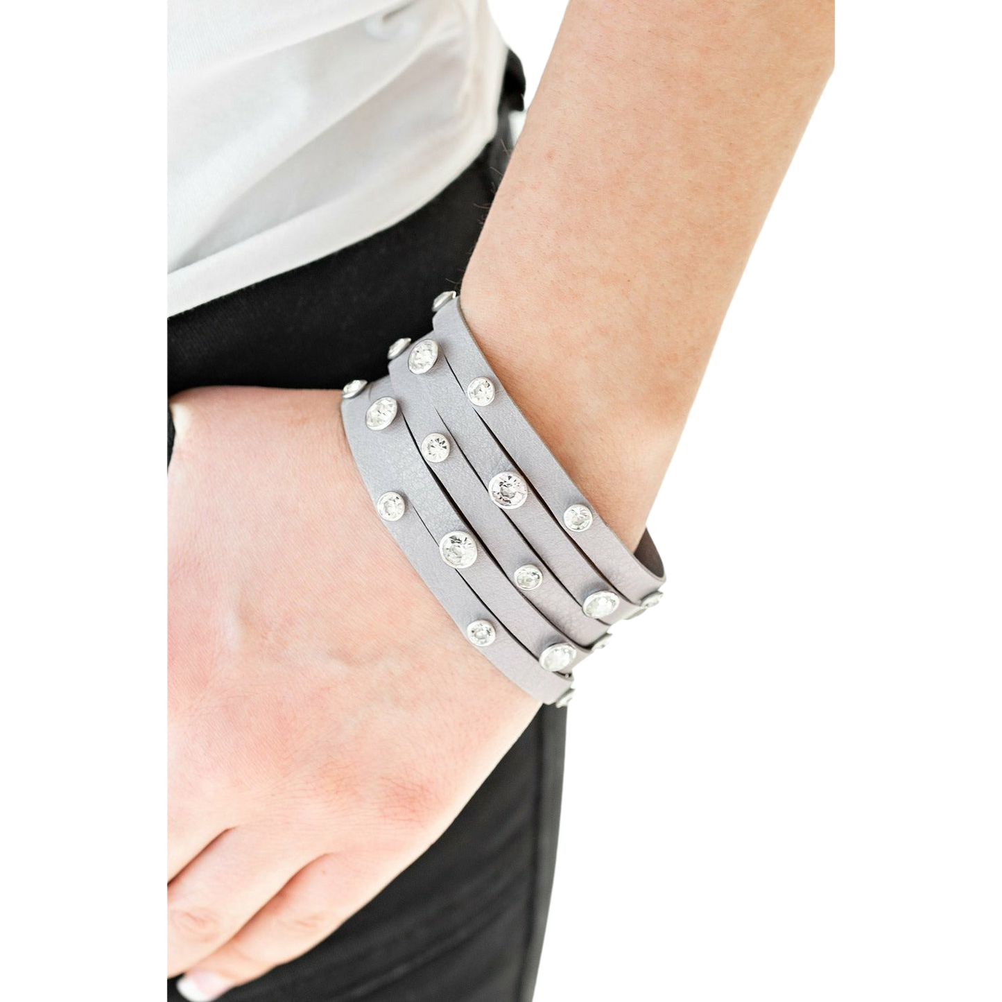Rhinestone Reputation - Silver  bracelet