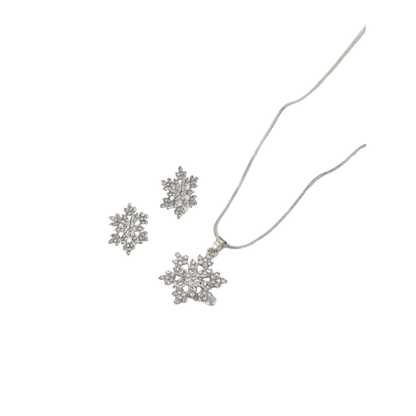 It's a white Christmas snowflake necklace set