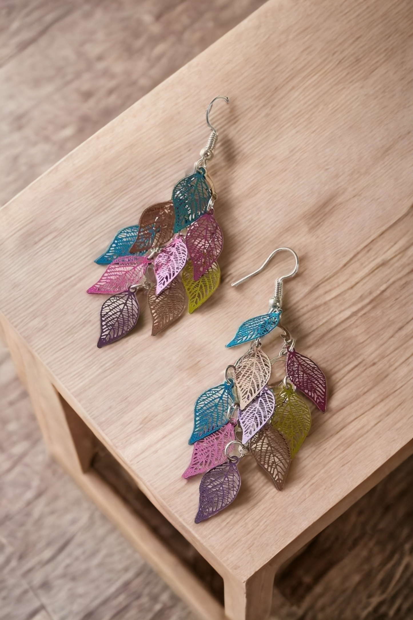 Jewel toned dangle earrings