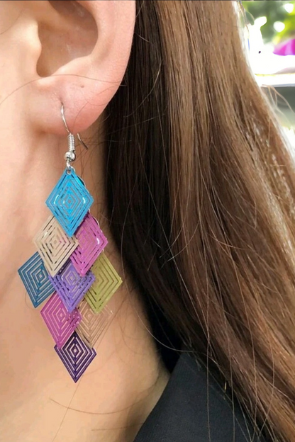 Jewel toned dangle earrings