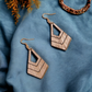 Wooden chevron earrings