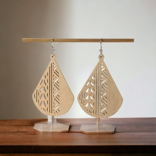 Wood dangle earrings