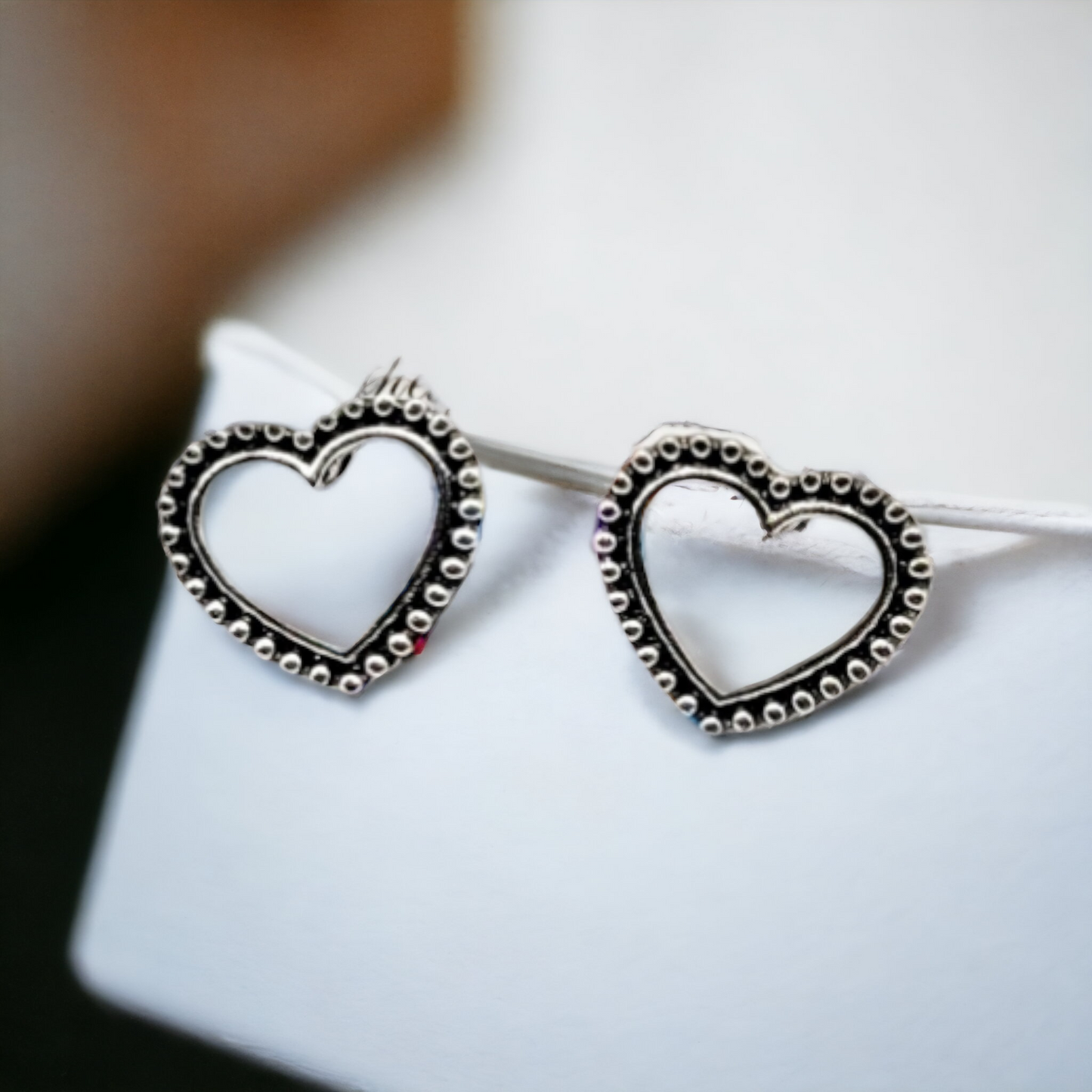 Radiant heart stud earrings