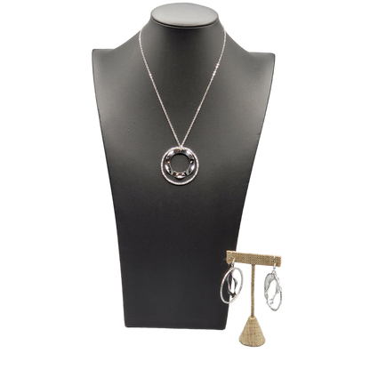 Silver relic necklace set