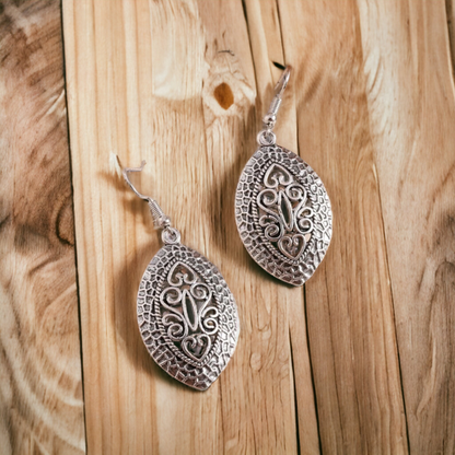 Silver scroll earrings