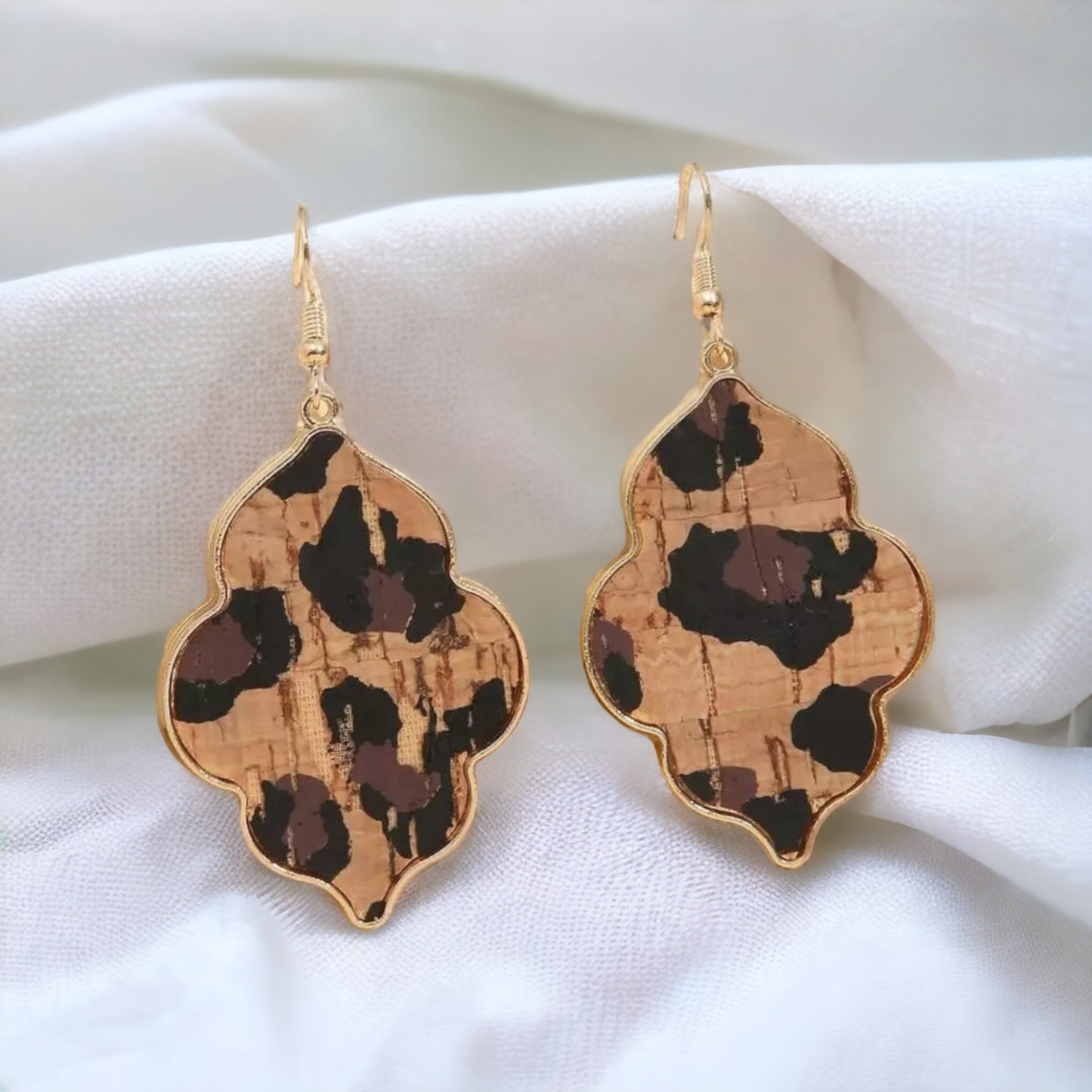 The corked leopard earrings