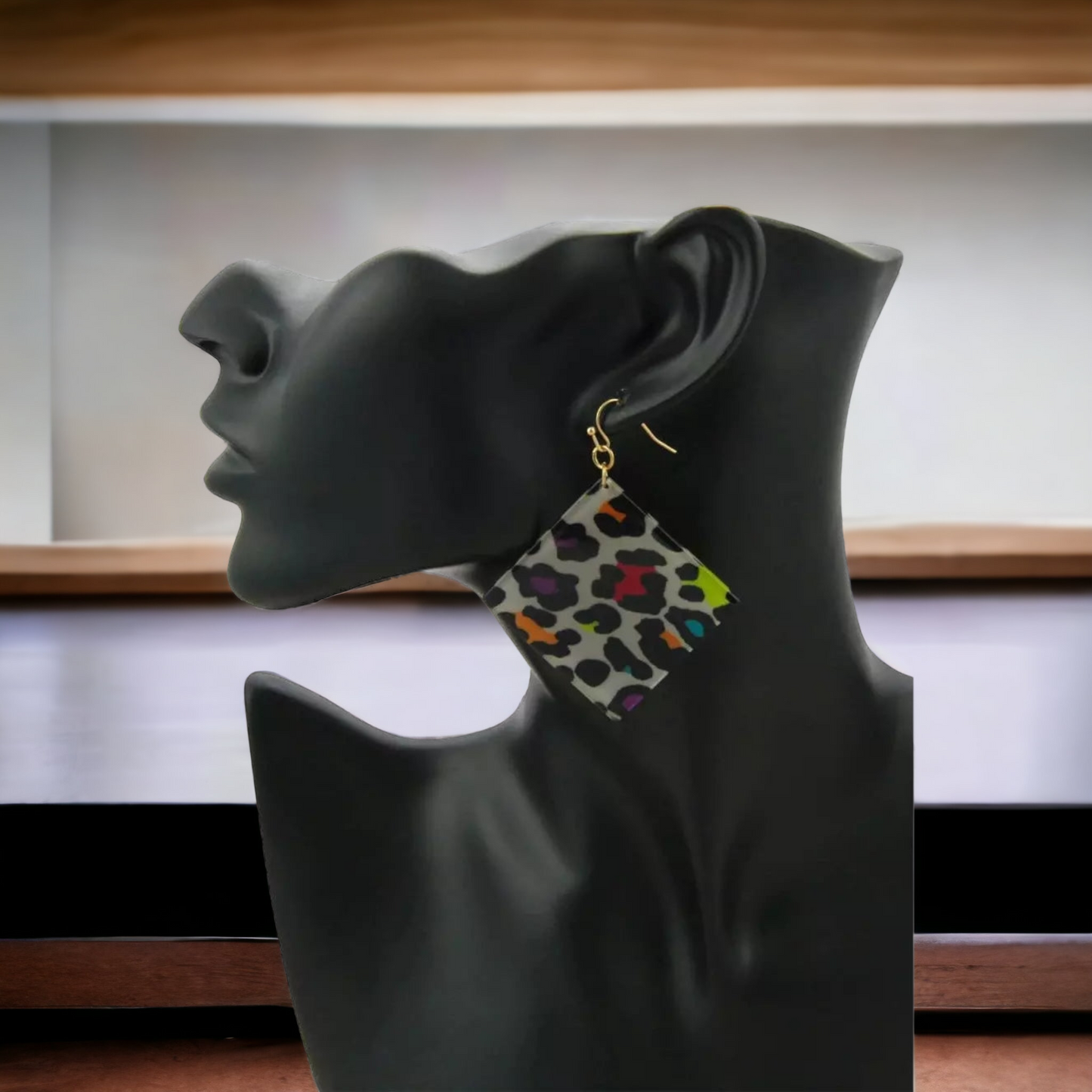 The painted leopard earrings