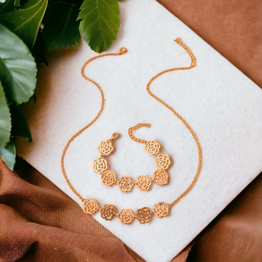 Rose gold rosette set