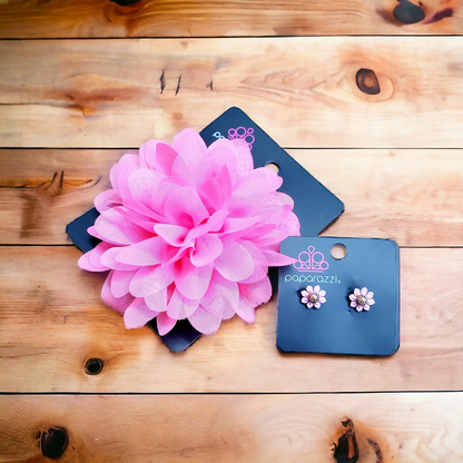 Pink daisies hair flower set