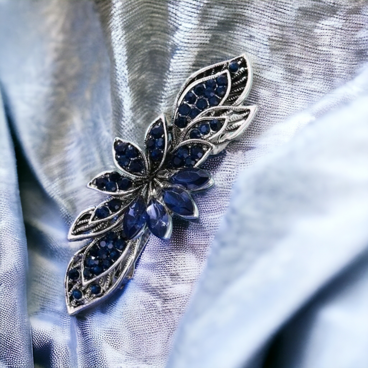 Sapphire jeweled hair clip