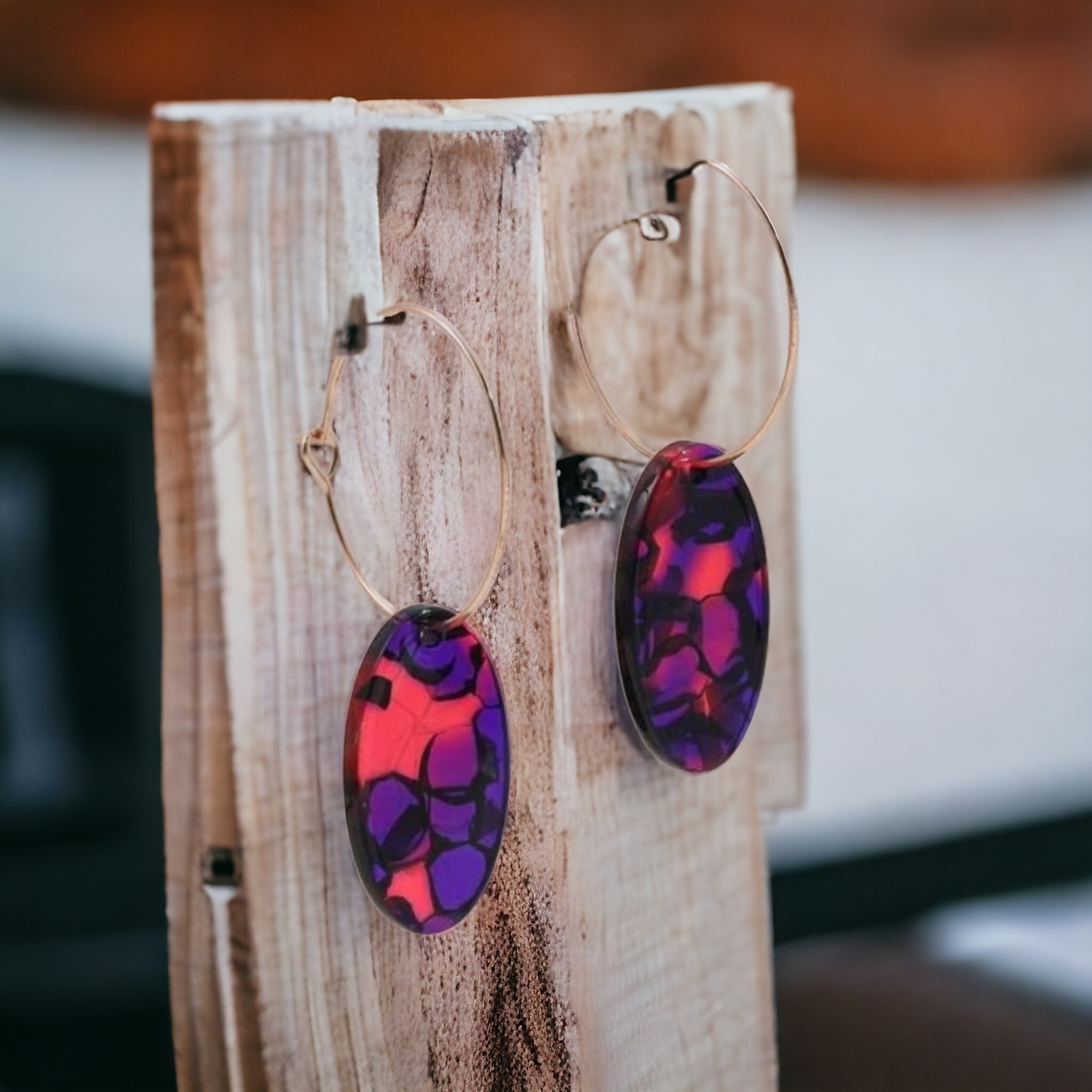 Lava lamp earrings