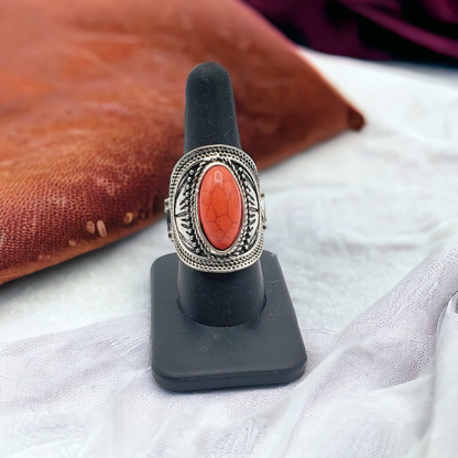 Red stone ring