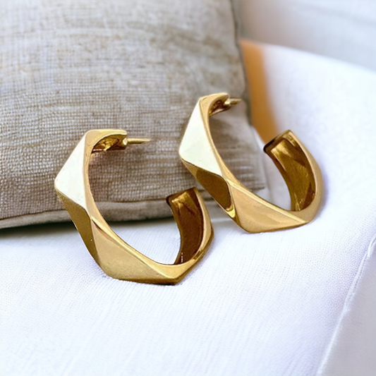 Golden cut hoop earrings