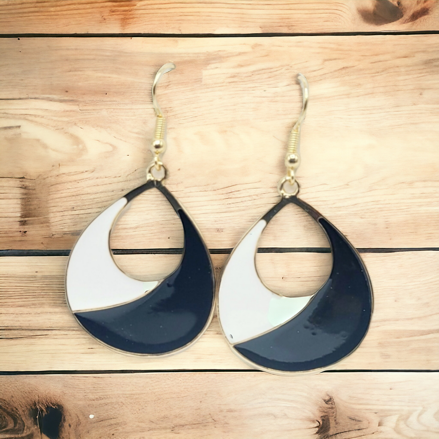 Ebony and ivory earrings