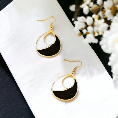 Ebony and ivory earrings