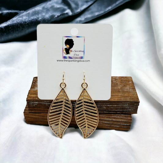Gold leafing earrings