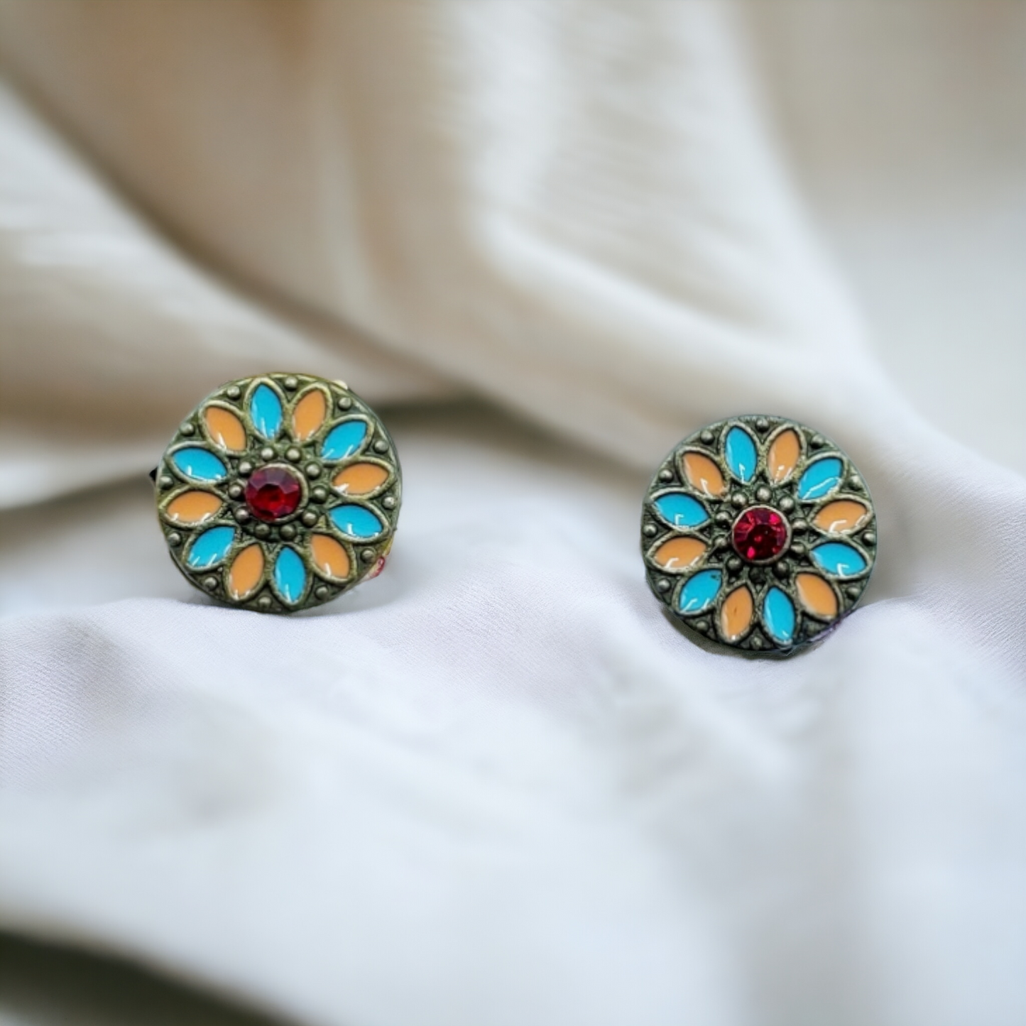 Vintage button earrings