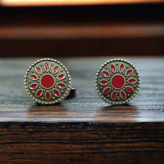 Vintage button earrings