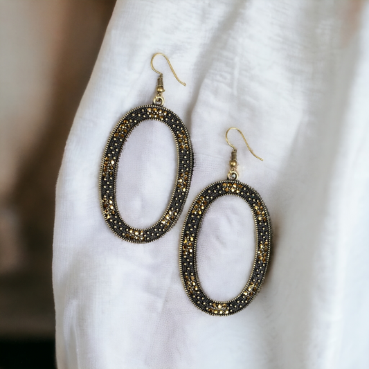 Rhinestone Rebel - Brass earrings