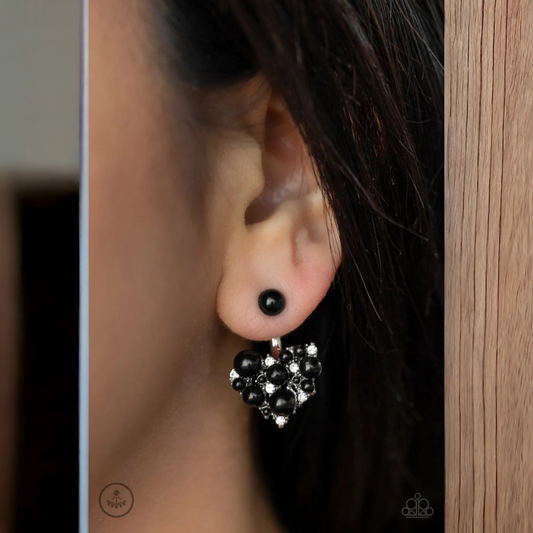 Star-Studded Success - Black earrings