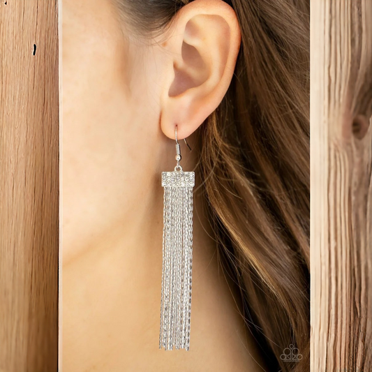 Twinkling Tapestry white earrings