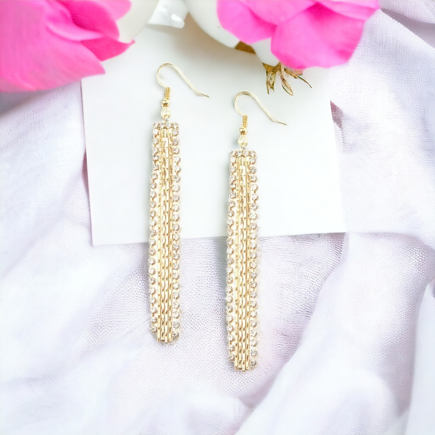 Starlit Tassels - Gold earrings