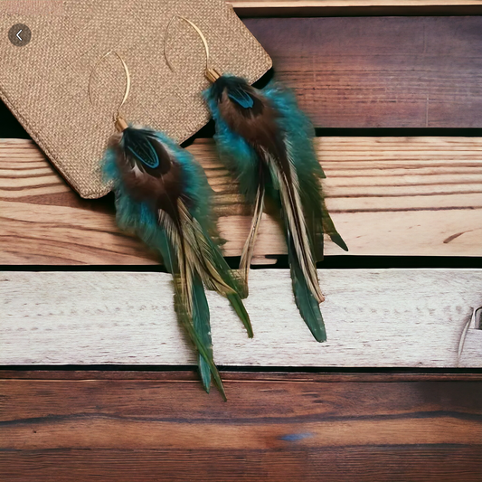 Birds of a feather teal earrings