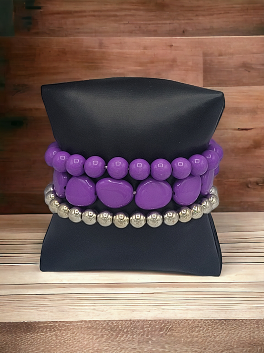 Venture purple bracelet set