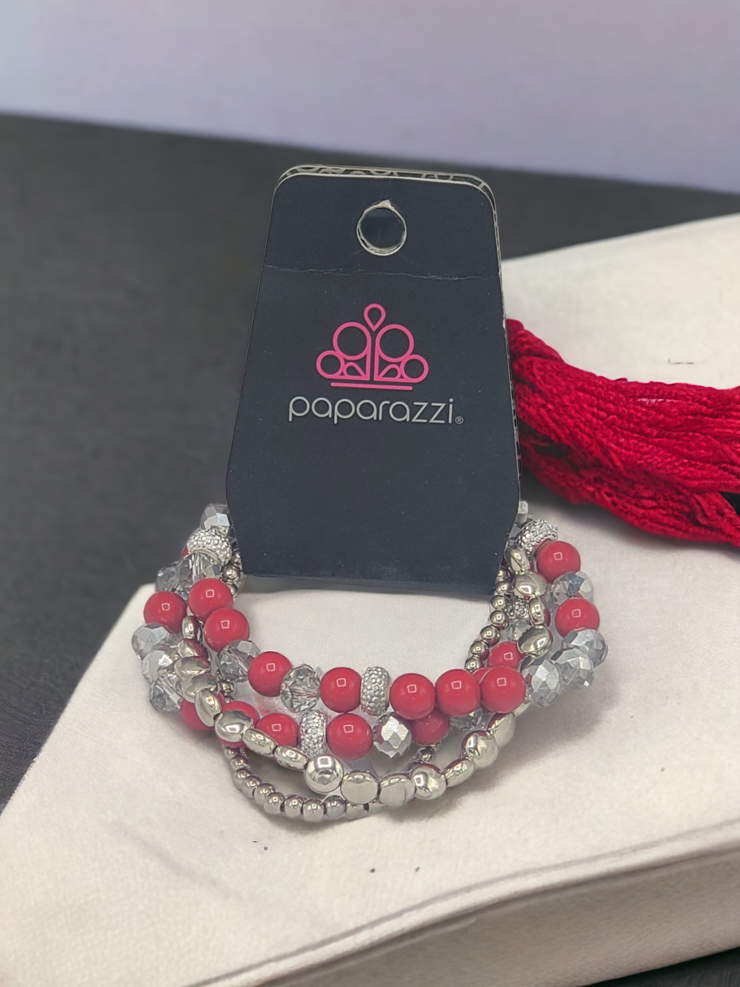 Cranberry stretch bracelet set