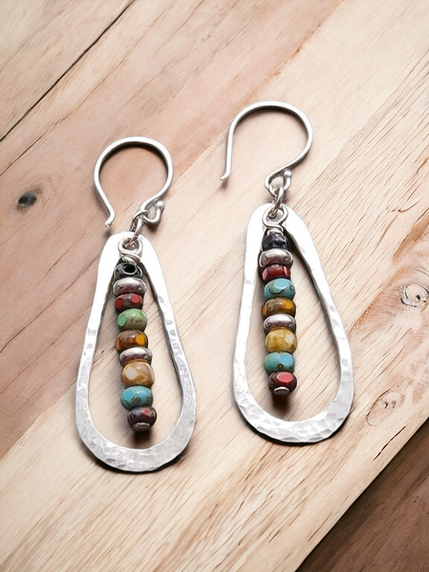 Stacked stones earrings