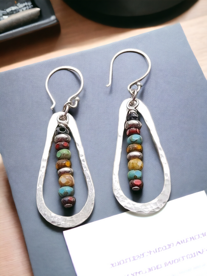 Stacked stones earrings