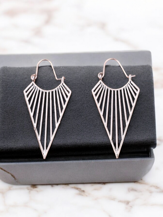 Pointed silver earrings