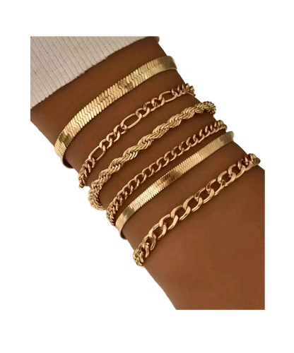 Golden bracelet collective set