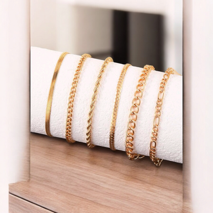 Golden bracelet collective set