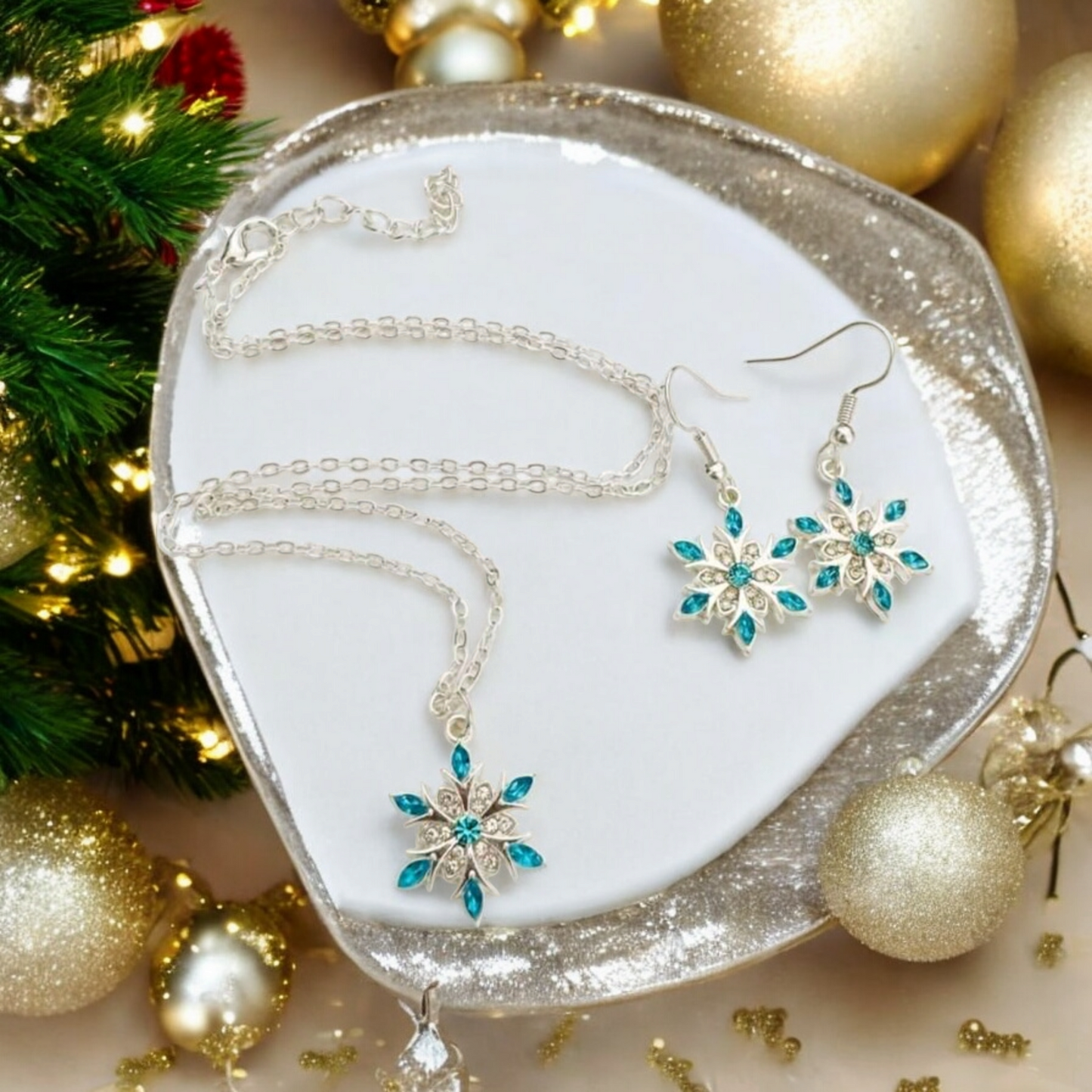 Let it snow necklace and earring set