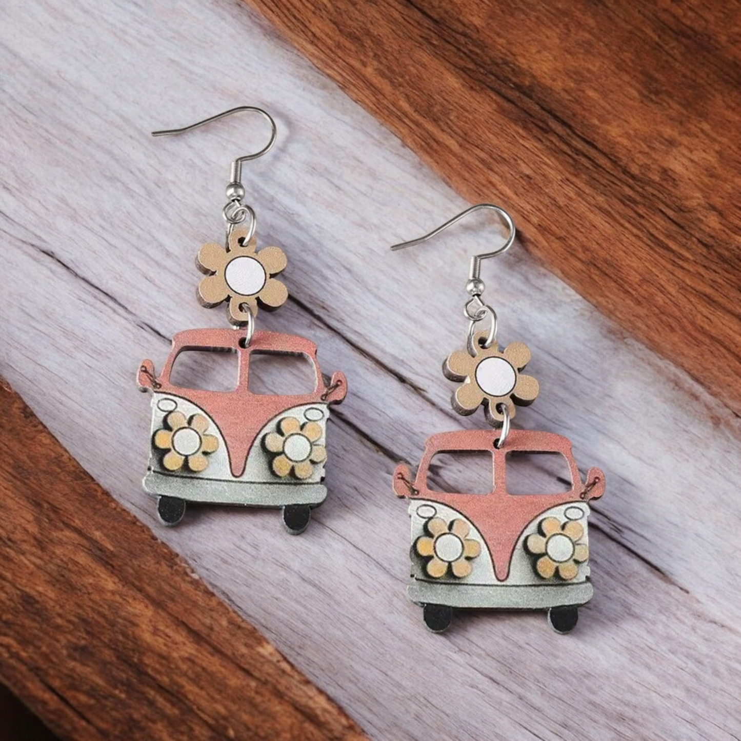 Double dutch earring bus earrings